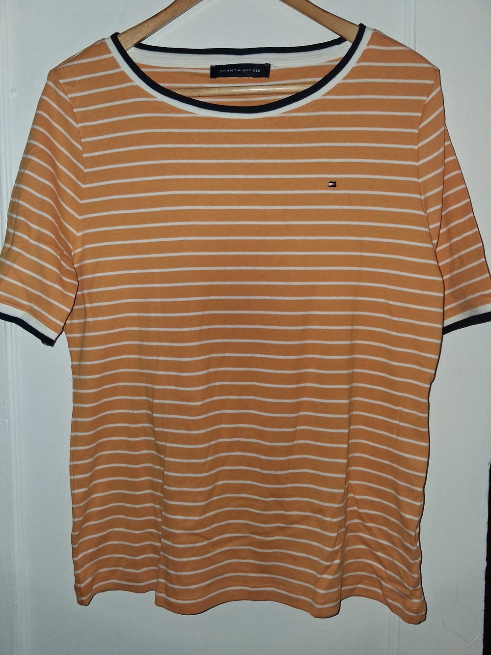 Tommy Hilfiger Yellow Orange & White Striped Tee